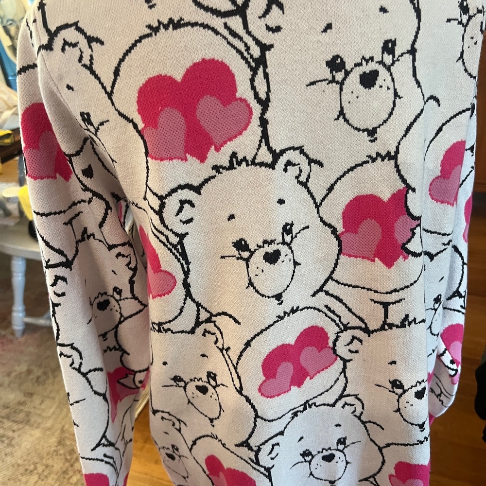 SHEIN X Care Bears Cartoon Pattern Drop Shoulder Cardigan Sz L - Picture 6 of 8